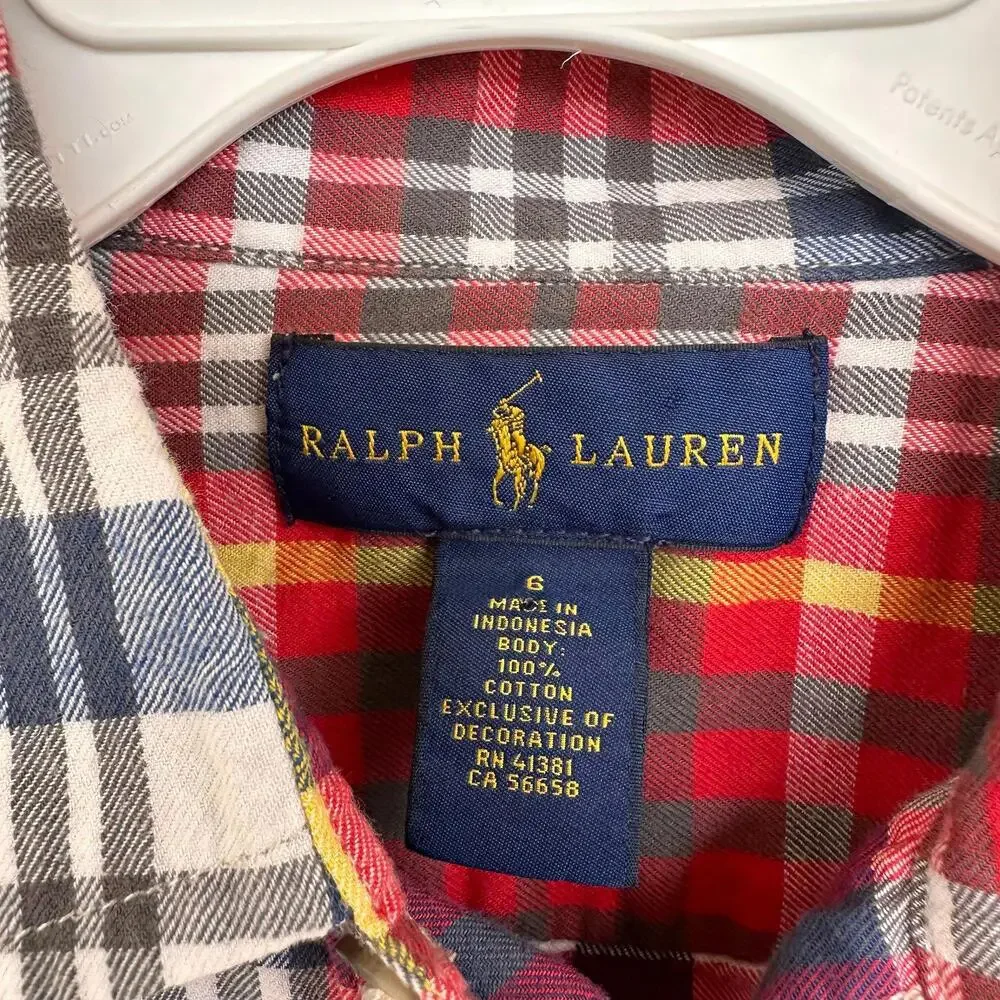 Ralph Lauren‎ Long-Sleeve Plaid Button-Down Shirt 6